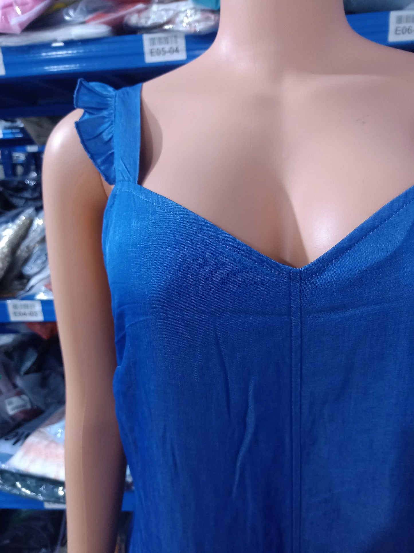 Women's Jumpsuit 2023 Summer Fashion Sleeveless Frill Hem Shirred Casual Sweetheart Neck Plain Wide Leg Long Flared Leg Jumpsuit