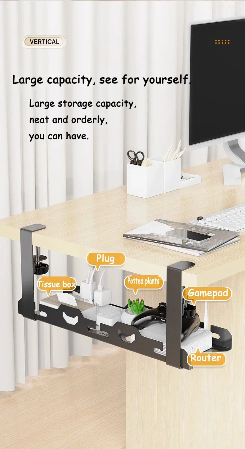 Telescopic Under Desk Cable Management Tray –  Storage Rack