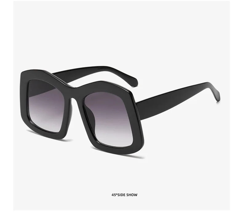 Retro Big Square Gradient Orange Sunglasses For Women New Fashion Luxury Designer Unique Oversized Ladies Sun Glasses Shades