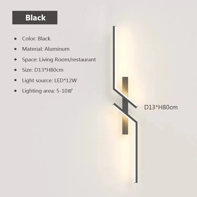 LED Wall Lamp Modern Minimalist Strip Wall Decor Lights