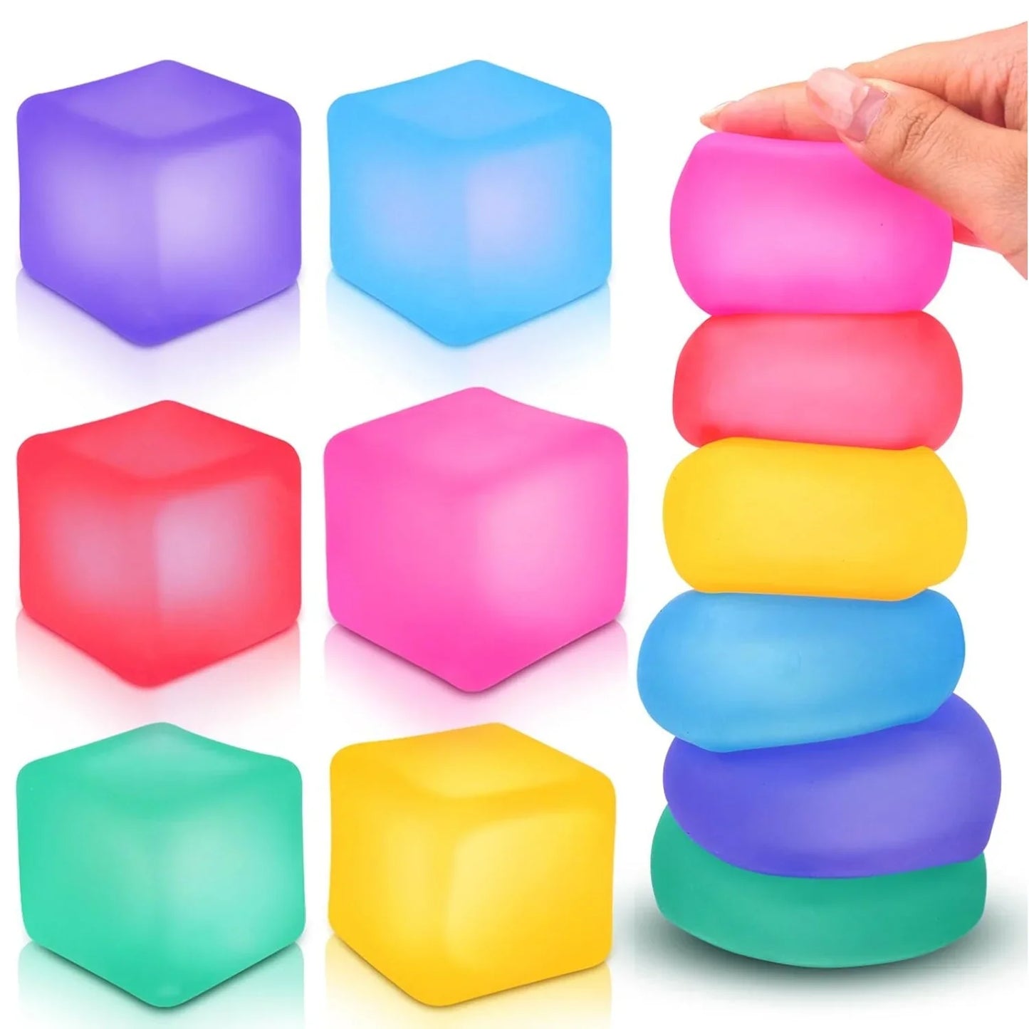 Premium Stress Relief Cube | Gel-Filled Sensory Fidget Toy for Anxiety & Focus | Kids & Adults