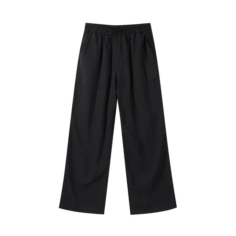 Casual Pants Set Women Loose Irregular O-neck Half Sleeves Pullover  Wide Leg Pants Sets Female Spring Summer Stylish Suit Lady