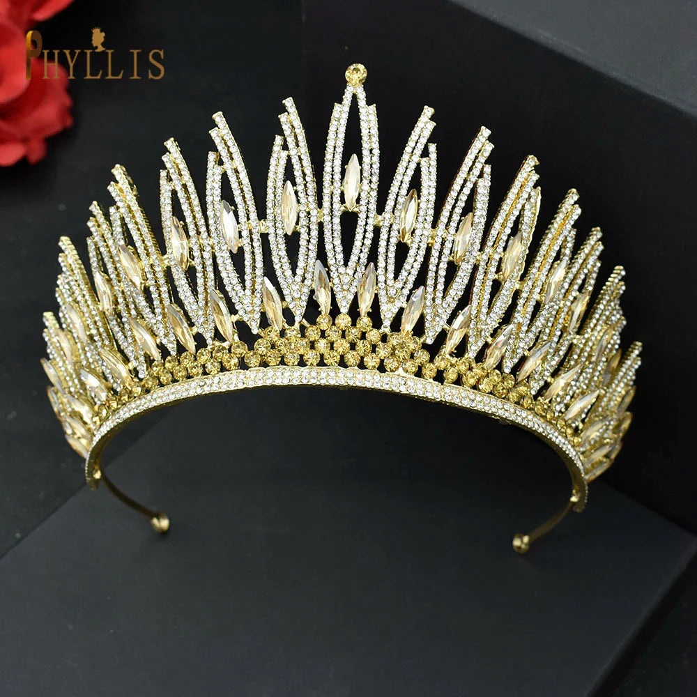 A195 Baroque Wedding Headband Crystal Bridal Crowns and Tiaras Hair Jewelry Accessories Women Rhinestone Headwears Queen Diadems