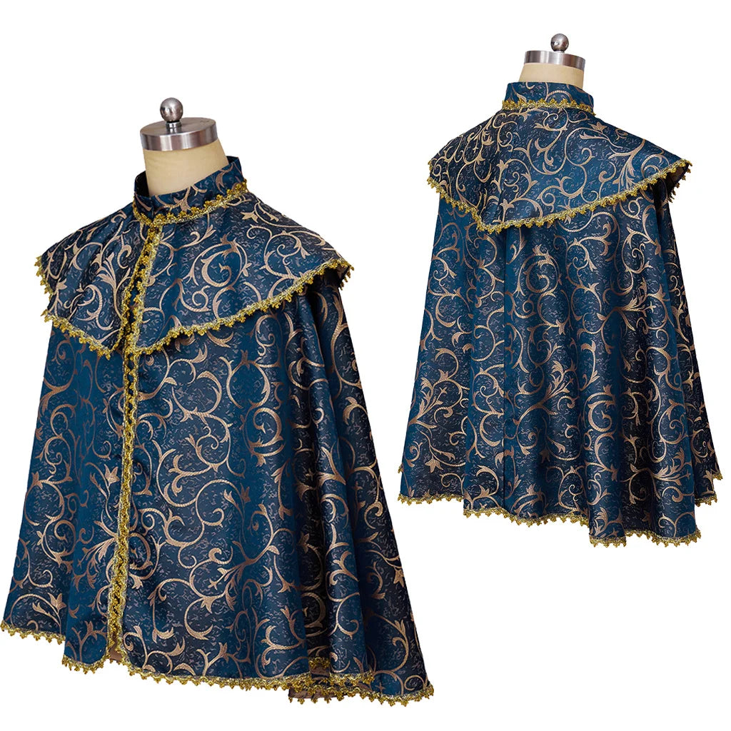 Unisex Medieval Renaissance Nobles Prince Cloak Luxurious Vintage Noble Cape