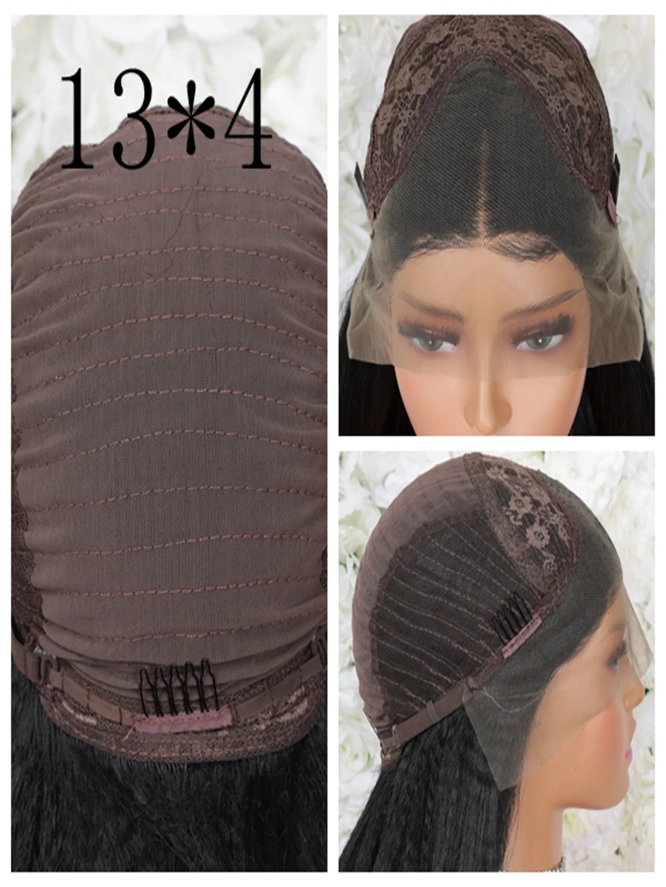 Natural Black Color Short Bob Cut 13X4  Lace Frontal Synthetic Wig For Women Deep Curly Preplucked With Baby Hair Cosplay Daily