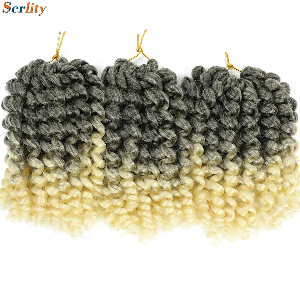 3 Packs Wand Curl Jamaican Bounce Crochet Hair 8inch T Purple 27 30 350 Bug Ombre Blonde Synthetic Jumpy Wand Curly Hair 60Roots