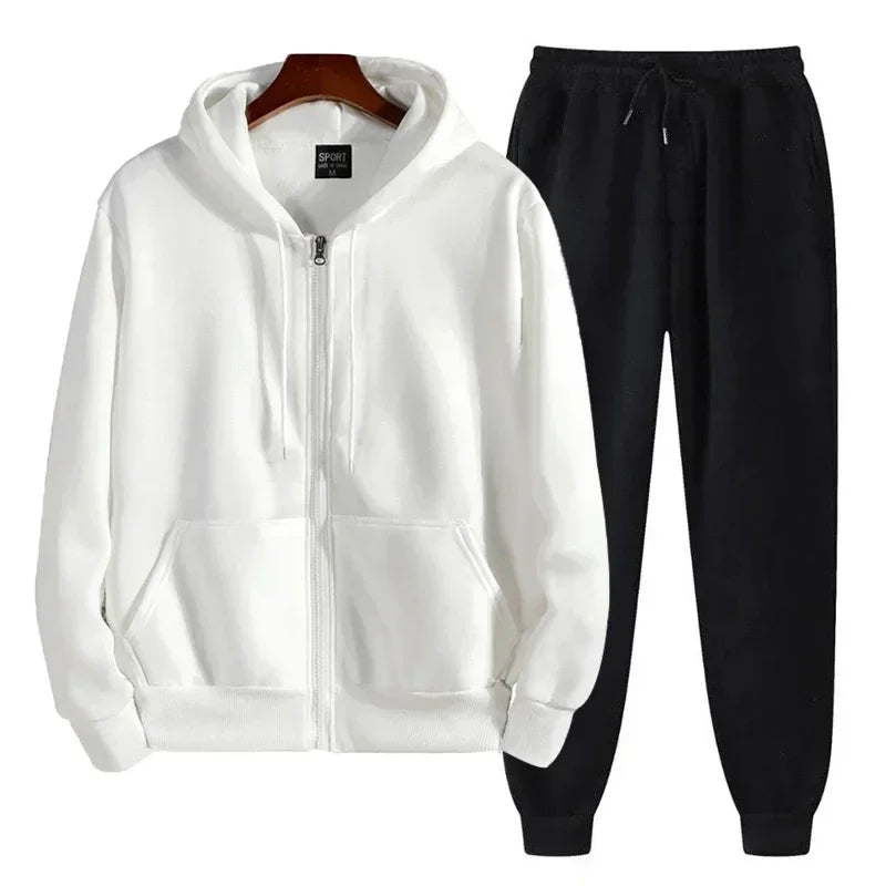Men's Fashionable Thick Warm Tracksuit Set