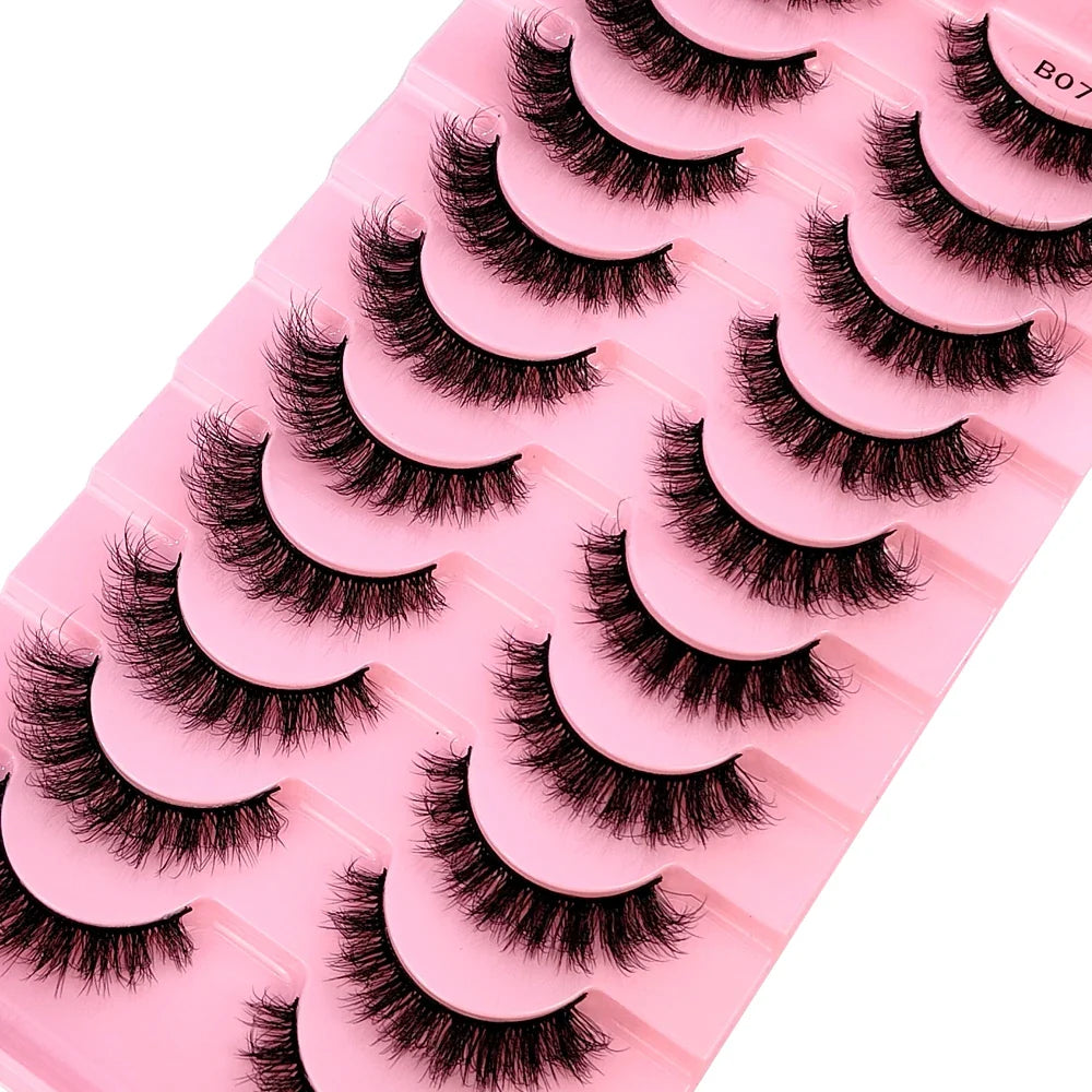 New 10 Pairs 3D Faux Mink Lashes Faux Mink Fluffy Lashes Soft Full Thick Wispy Eyelash Dramatic False Eyelashes Makeup Tools