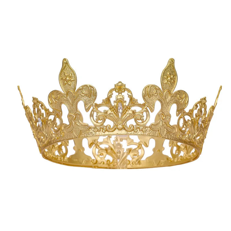 Retro Court Royal Crowns Queen King Pageant Prom Tiara Diadem Hair Ornaments Important Occasion Head Jewelry Accessories