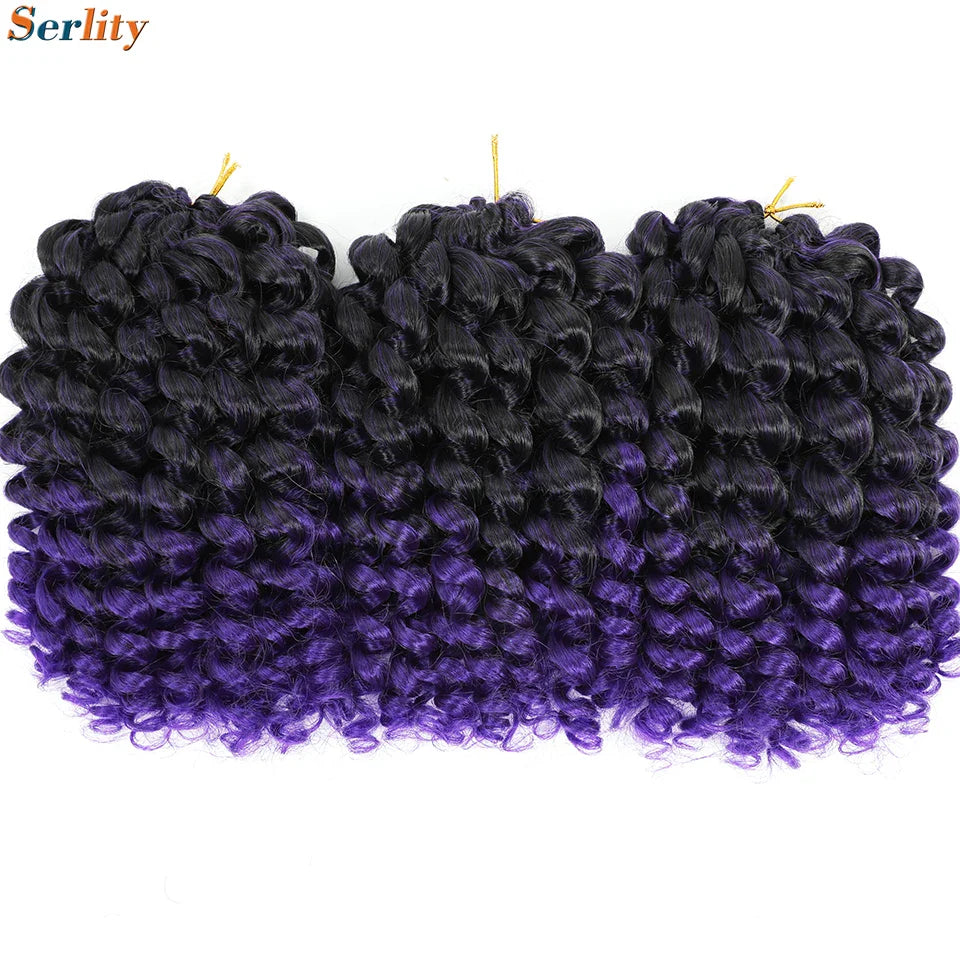 3 Packs Wand Curl Jamaican Bounce Crochet Hair 8inch T Purple 27 30 350 Bug Ombre Blonde Synthetic Jumpy Wand Curly Hair 60Roots