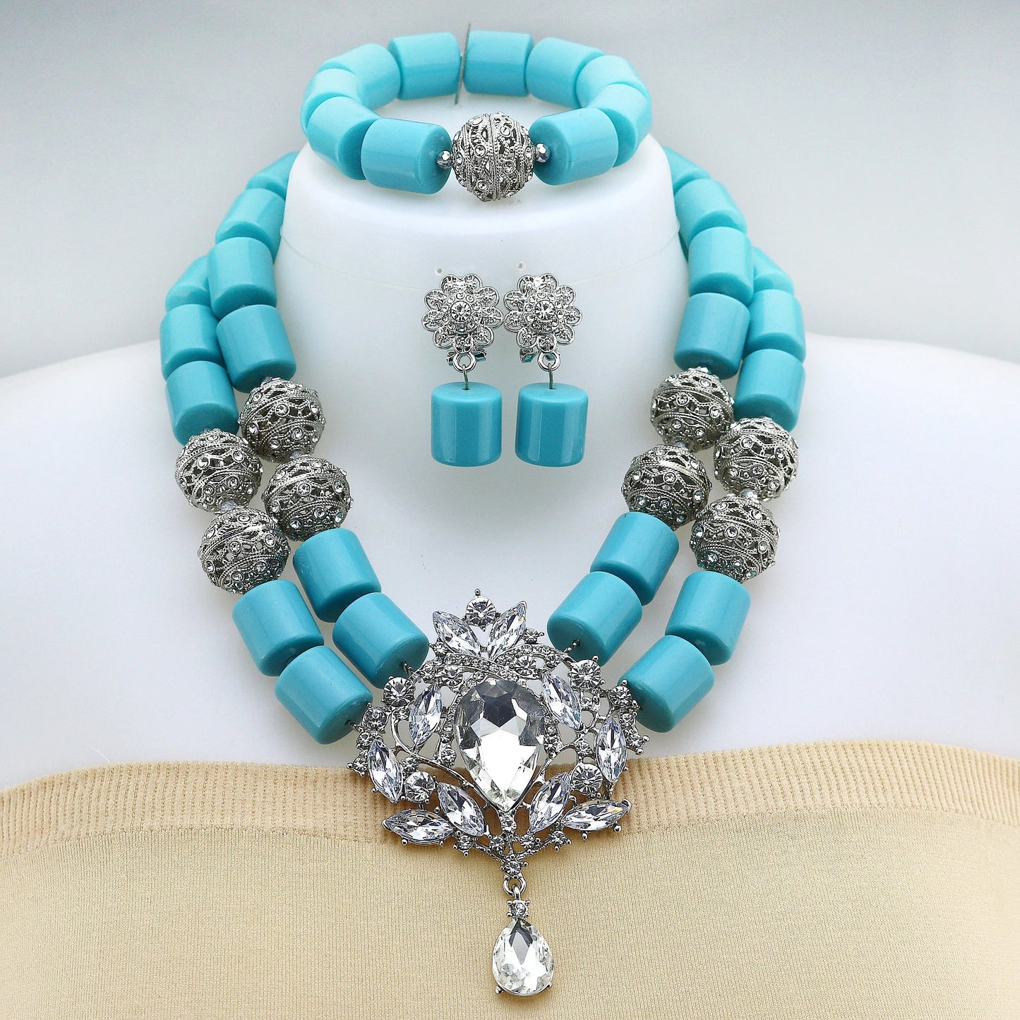 2024 Latest Resin Jewelry Sets Luxury French African Nigerian Wedding Bridal Party Beads 2024 Resin Jewelry sets