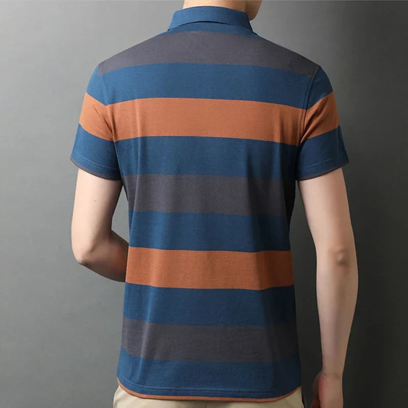 Men's short sleeved polo shirt, summer breathable and comfortable top