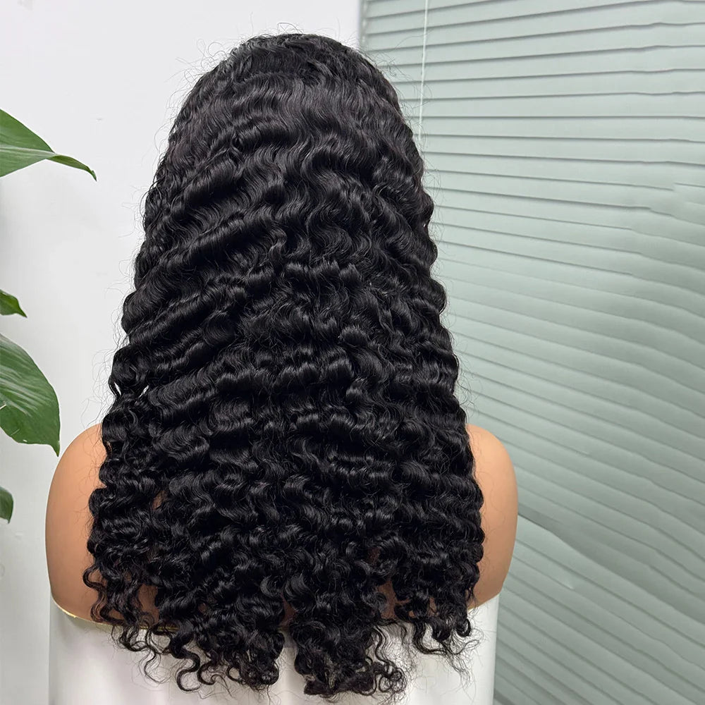 5x5 Lace 300% Density Burmese Deep Curly Hair Ombre Double Drawn Human Wig Transparent Lace Front