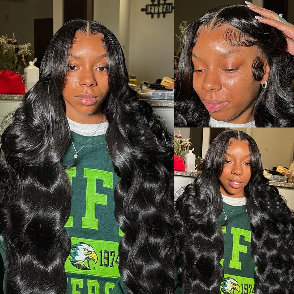Body Wave Lace Front Human Hair Wig 30 40 Inches 200 Density Brazilian Remy 13x6 Transparent Hd Lace Frontal Wigs For Women