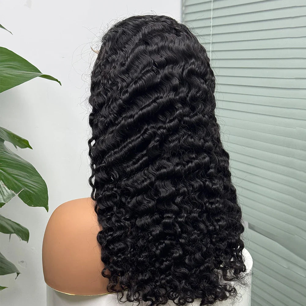 5x5 Lace 300% Density Burmese Deep Curly Hair Ombre Double Drawn Human Wig Transparent Lace Front