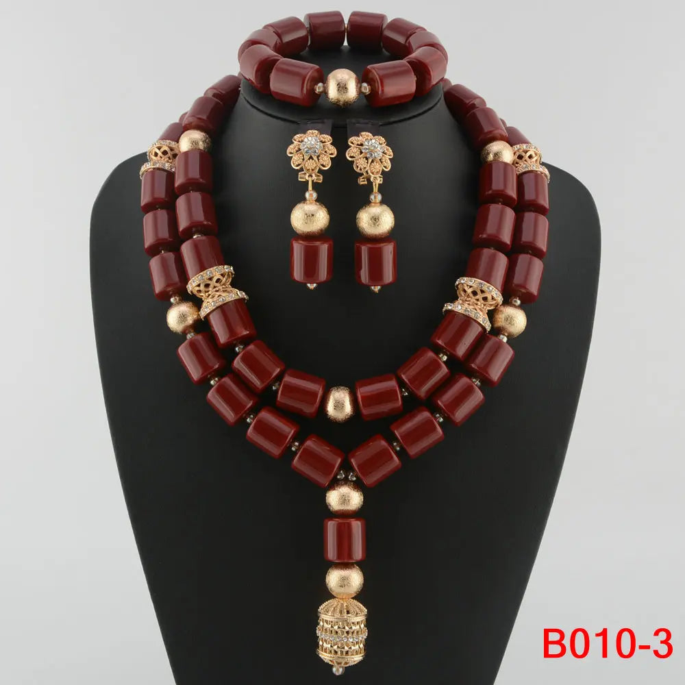 Latest African Wedding Resin Beads Fashion African Beads Jewelry Sets Hot Nigerian Wedding African Beads Jewelry Set