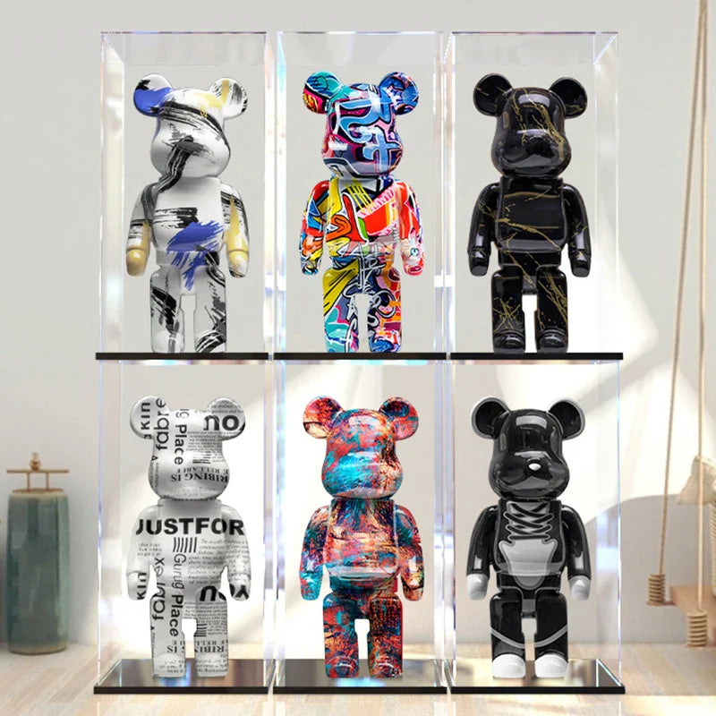 Graffiti Bear Resin Statue Decor | Modern Colourful Bear Ornament 27cm