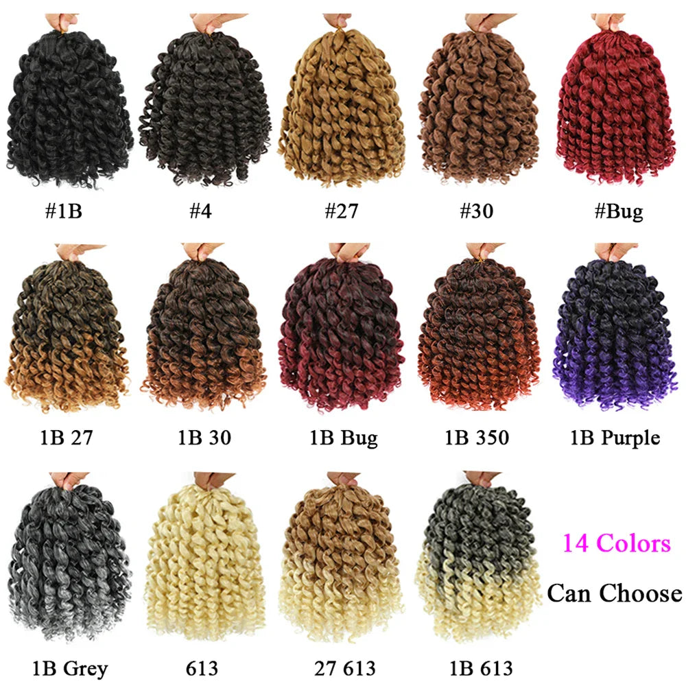3 Packs Wand Curl Jamaican Bounce Crochet Hair 8inch T Purple 27 30 350 Bug Ombre Blonde Synthetic Jumpy Wand Curly Hair 60Roots
