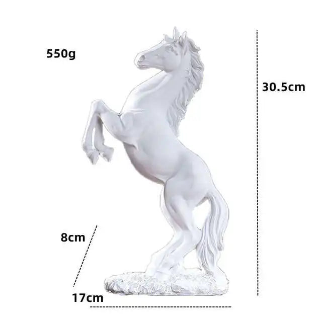 Gold, White, Black Resin Horse Statue