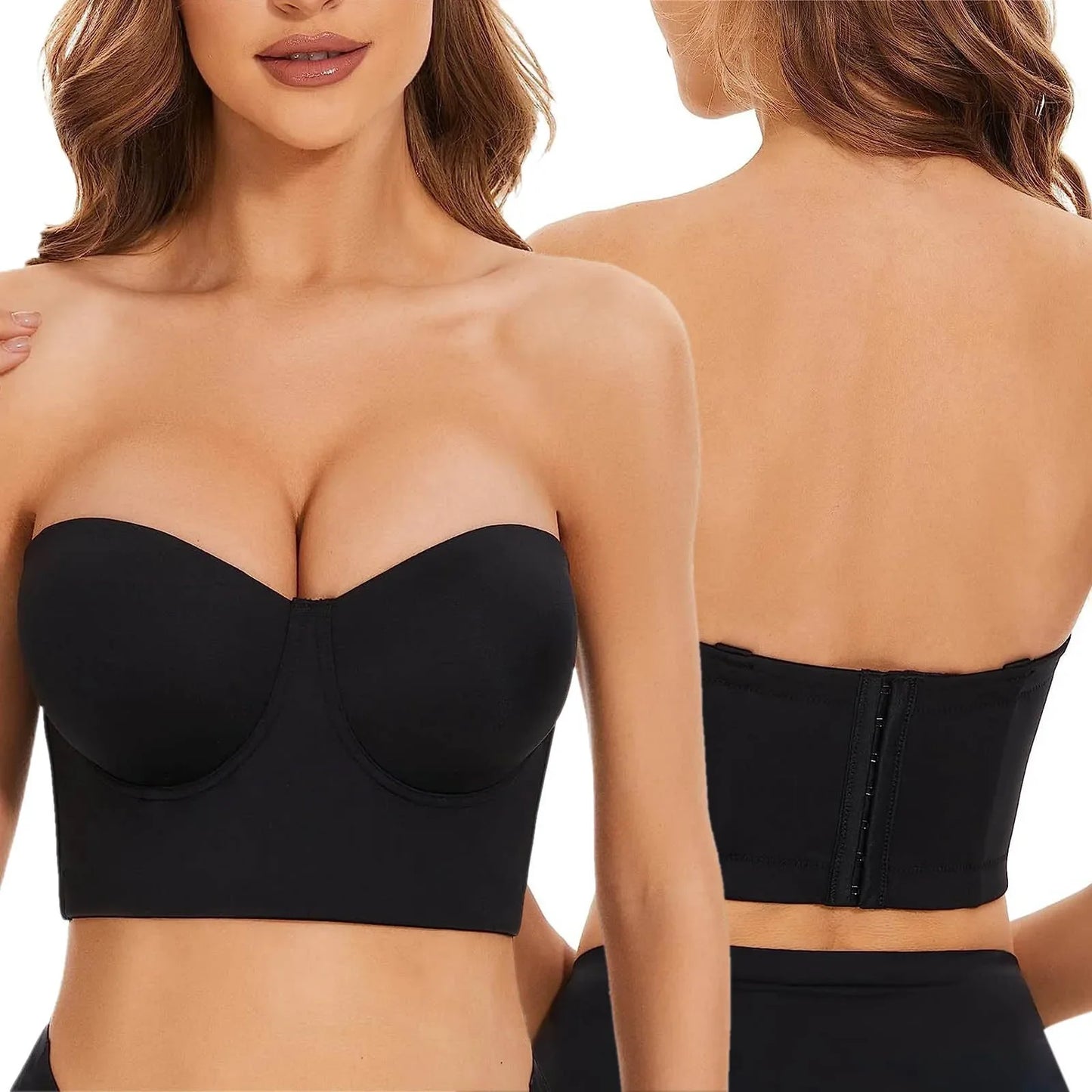 Anti Sagging Bralette Bras For Girls Women Low Back Slip Strapless Bra Longline Way Push Up Bra Open Back Wedding Underwear 섹시