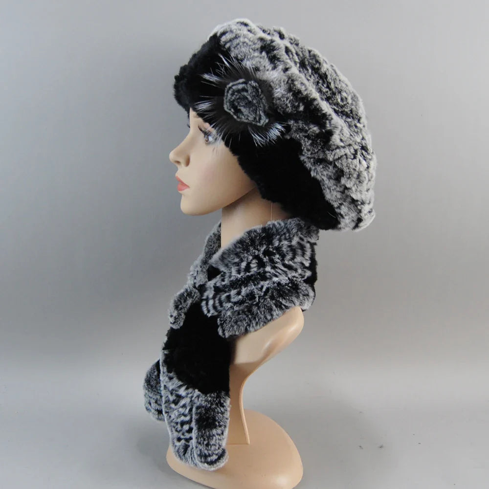 Winter Women's Faux Fur Hats And Scarves