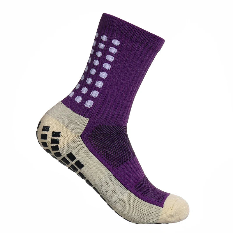 MagiMobo Grip Football Socks Glue Dispenser Men Mid Calf Socks Non Slip Running Sports Socks