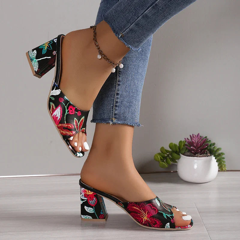 High Heels Women Slippers Chunky Fashion Sandals Designer New Shoes Slingback Flip Flops Dress Pumps Femme Slides