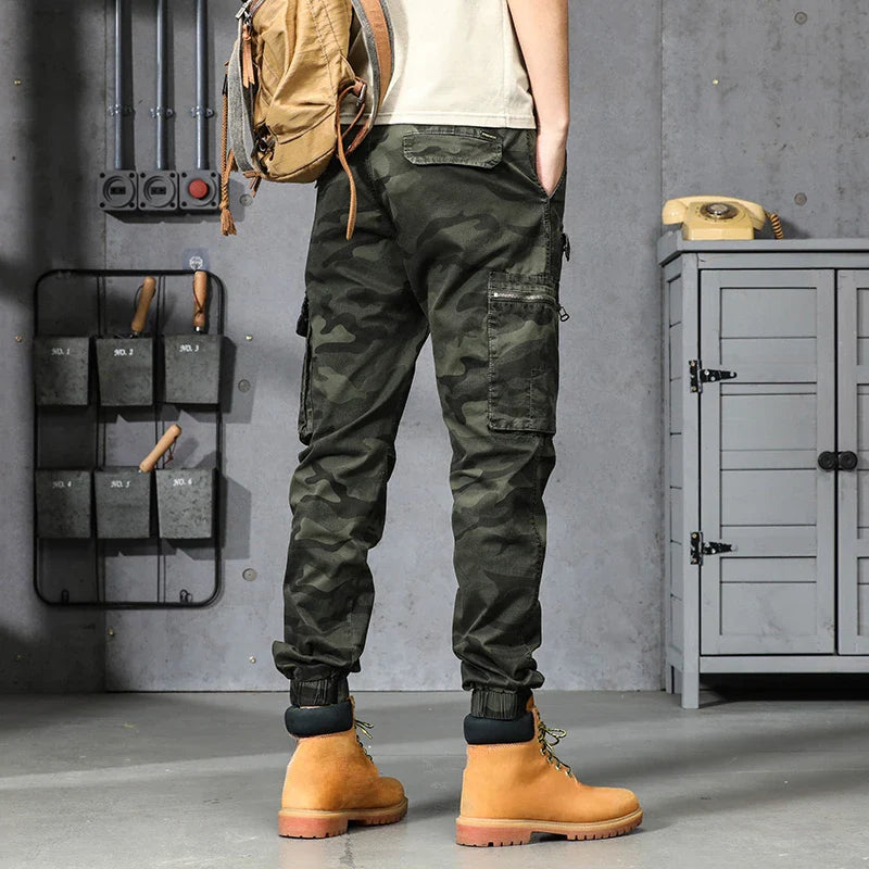 Autumn Camouflage Cargo Pants Men Clothing Cotton Multi-pockets Harem Pants