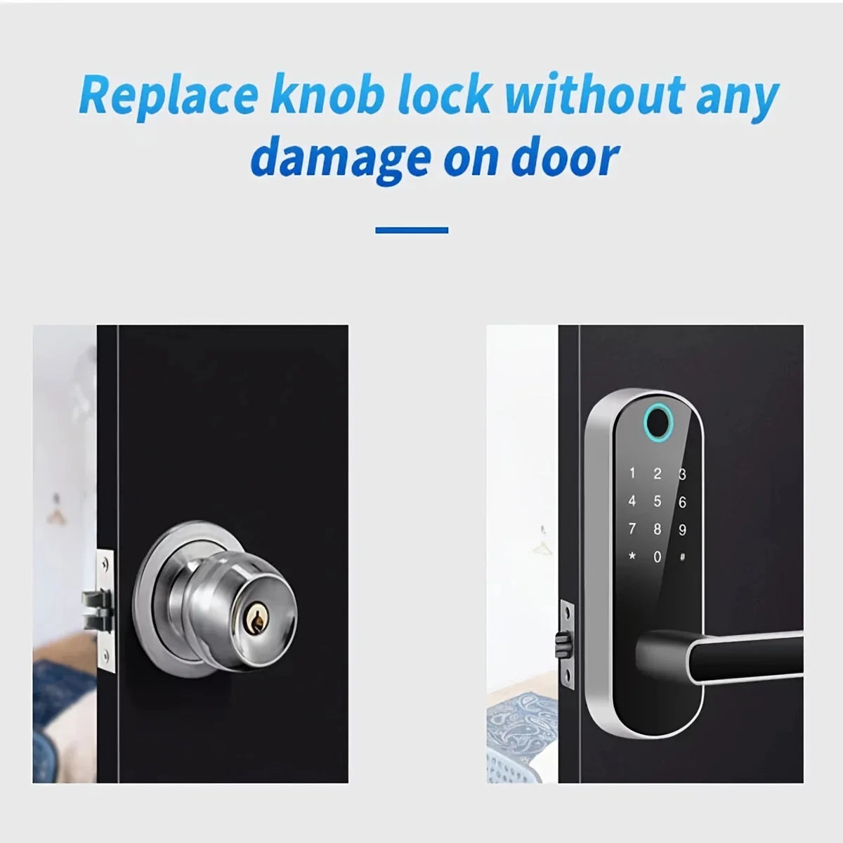 Smart Fingerprint Door Lock App Remote Control Keyless WIFI Digital Touchscreen Lock
