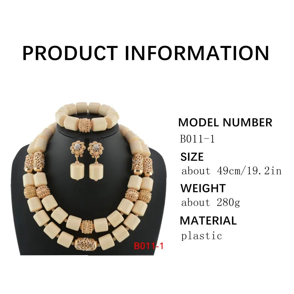 Latest African Wedding Resin Beads Fashion African Beads Jewelry Sets Hot Nigerian Wedding African Beads Jewelry Set
