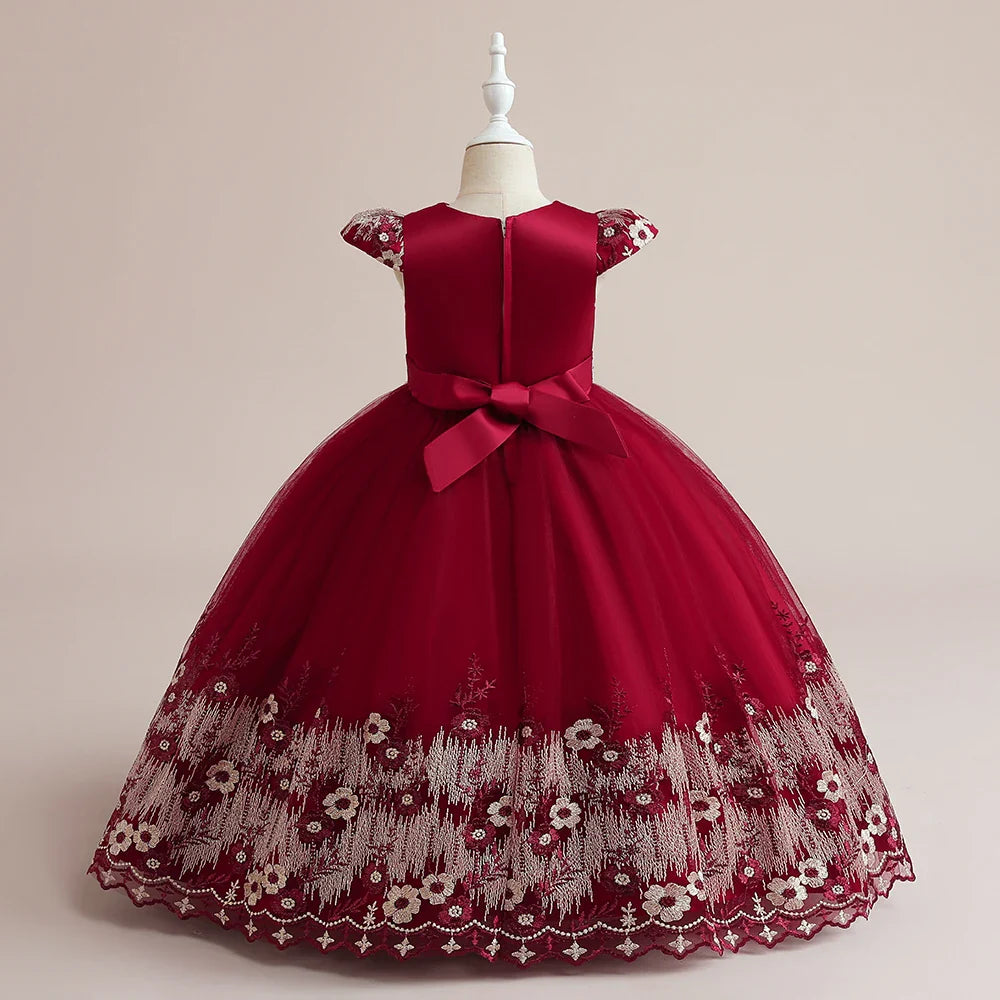 Flower Girl Dress Princess Elegant Children Party Long First Communion Kids Clothes For Teen Children Wedding Birthday Vestidos