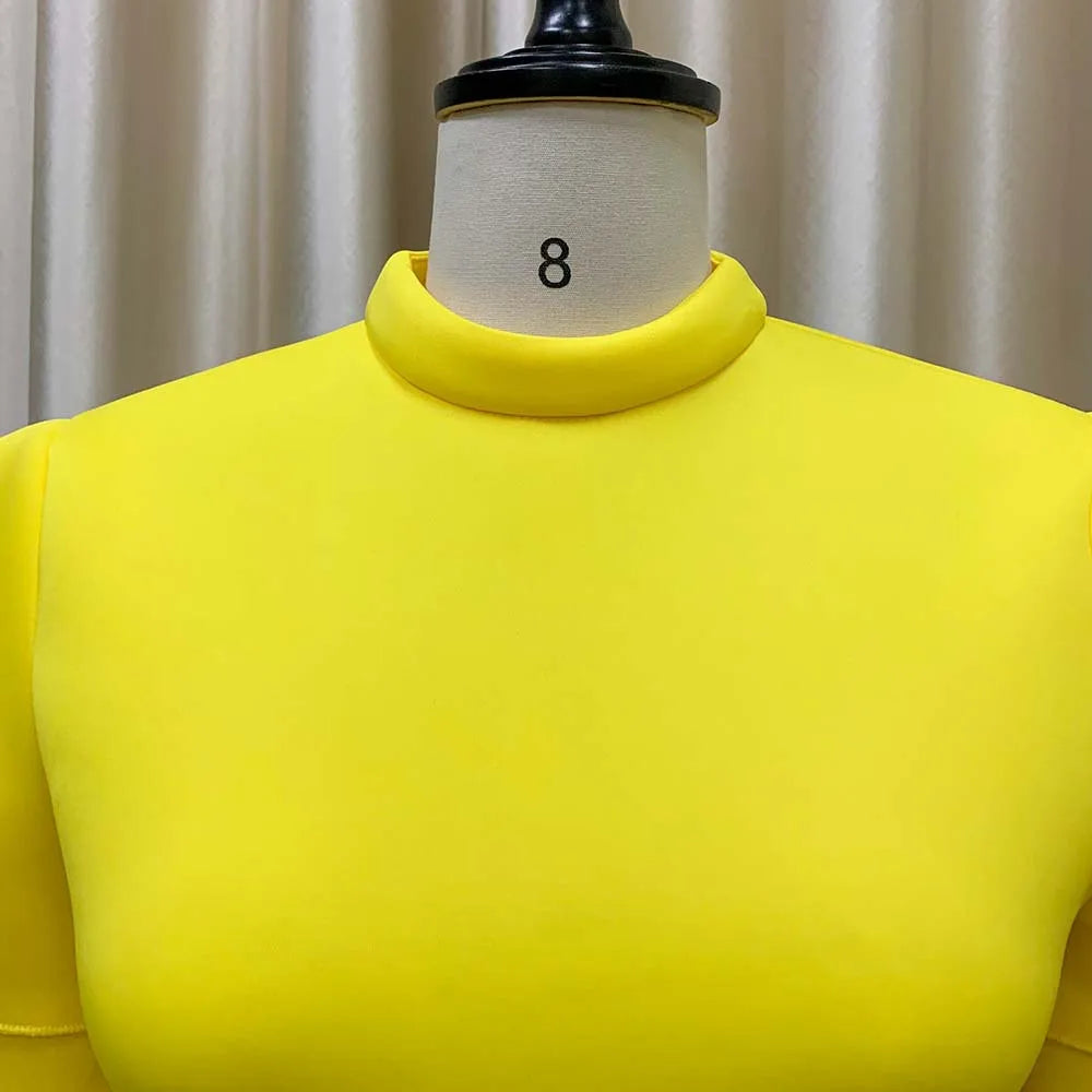 Elegant Party Dresses for Woman 2024 New O Neck Ruffles Sleeve High Waisted Asymmetric Mid Calf Luxury Birthday Dinner Vestidos