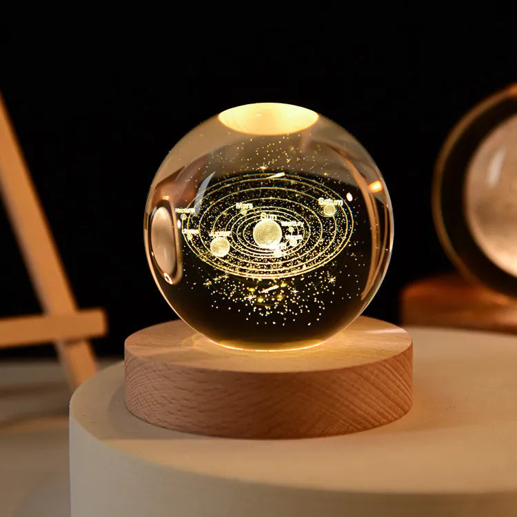 3D Crystal ball Planet Night Light