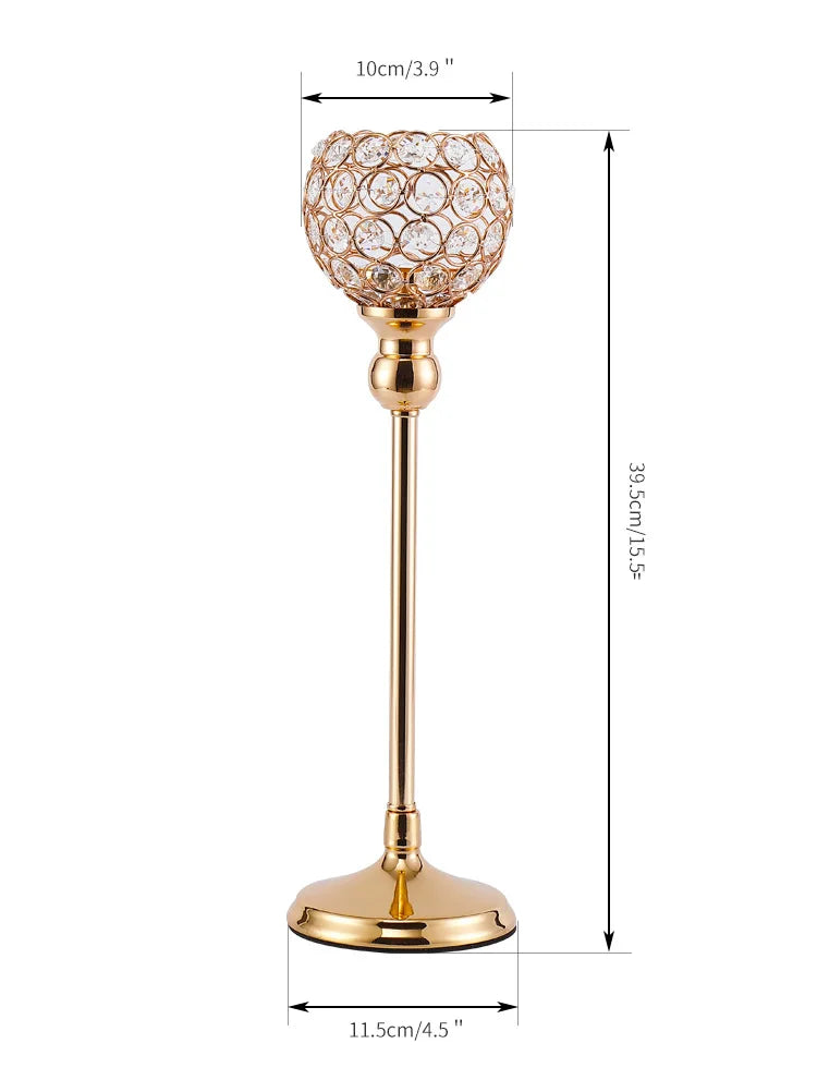 Metal Candle Holders Candlestick Crystal
