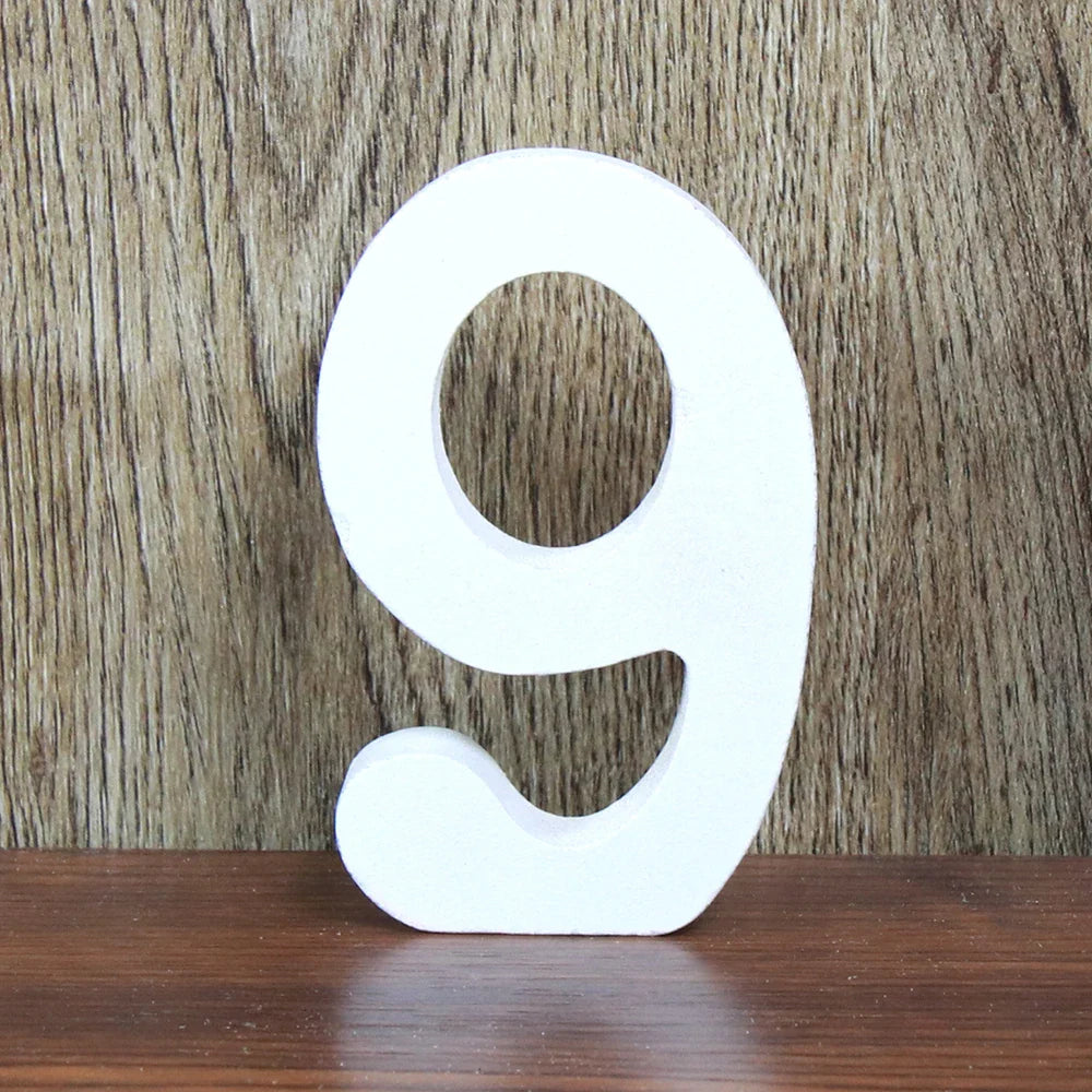 8 CM  White Wooden Letters