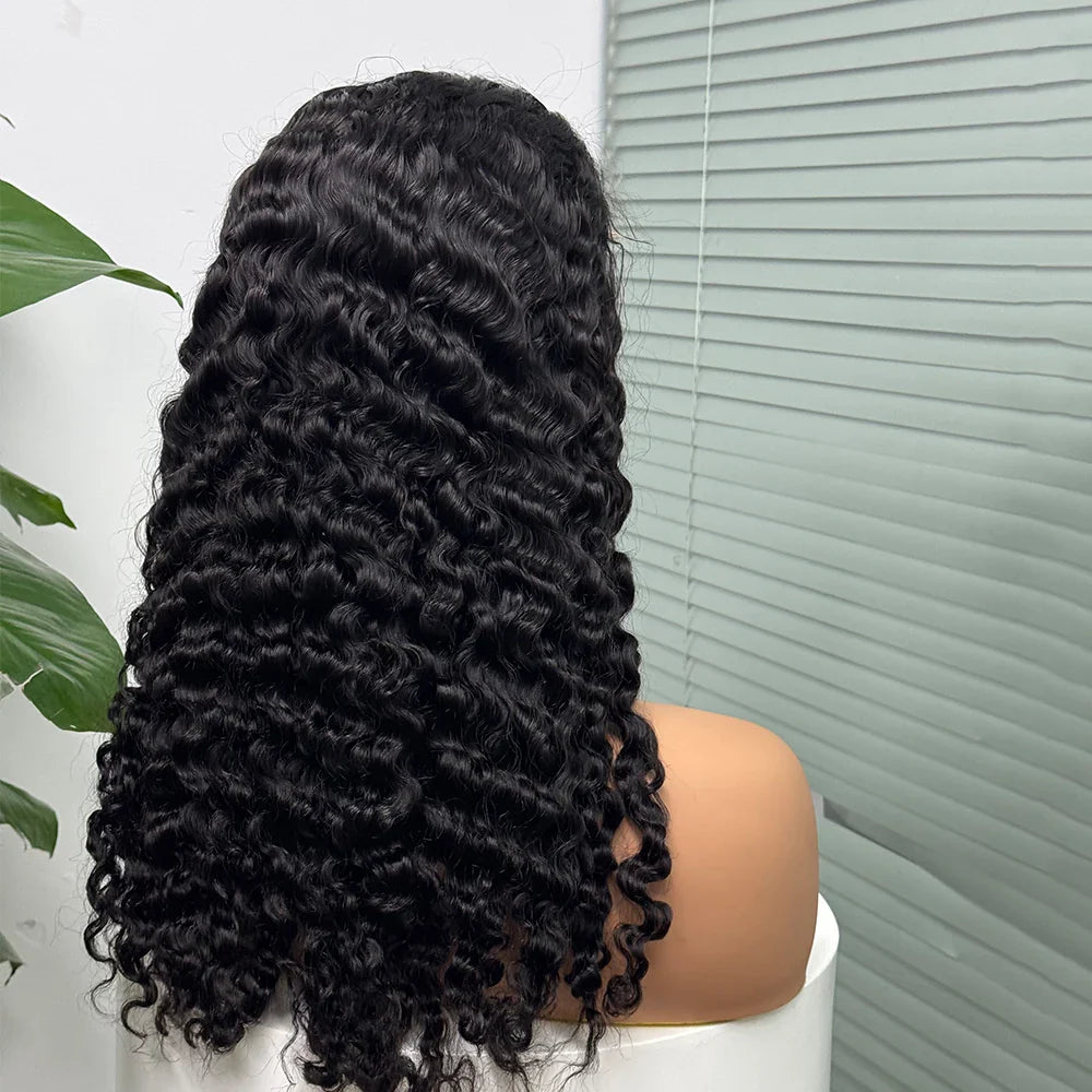 5x5 Lace 300% Density Burmese Deep Curly Hair Ombre Double Drawn Human Wig Transparent Lace Front