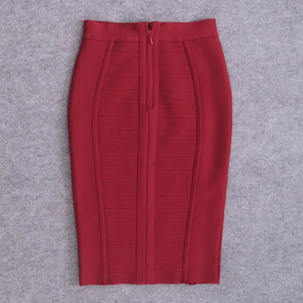HQBORY Quality Nude Bandage Skirts White Office Lady Sexy 2023 Women High Waist Tight Bodycon Skirt Party Red Pencil Skirt XL