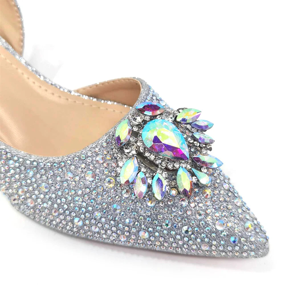 Elegant Women's Low Heels Italian Shoes And Bag Set