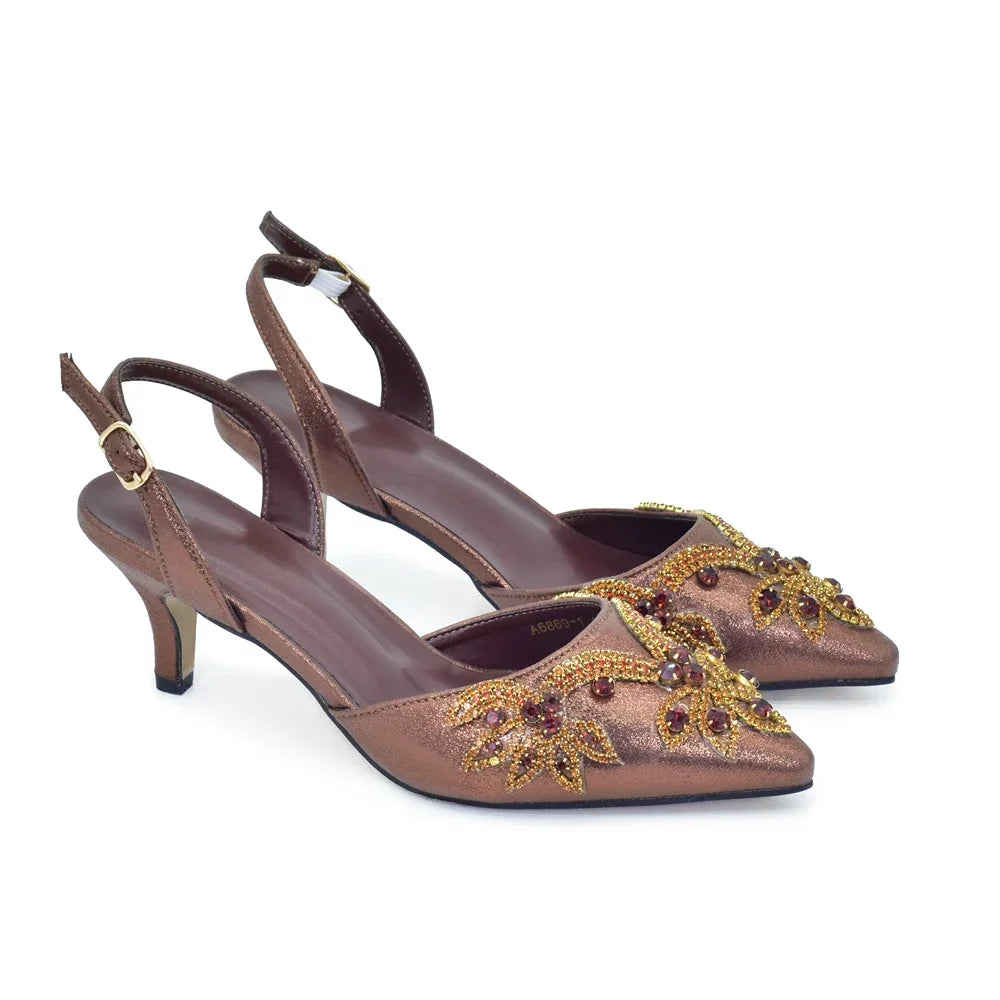 Italian Women's Shoes and Bag Set Comfortable for Party and Weddings