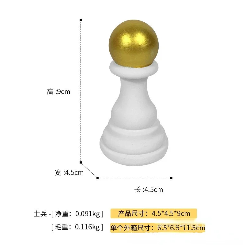 Resin Retro International Chess Figurine