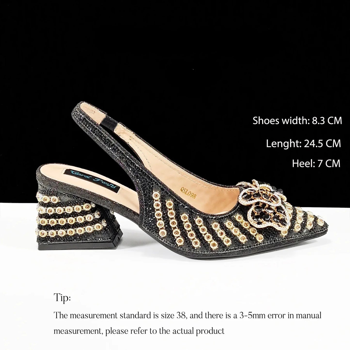 QSGFC Italian Design Clutch Dual Use Full Diamond High Heels Exquisite Gift-Box  And High Heels For Party Women Shoes