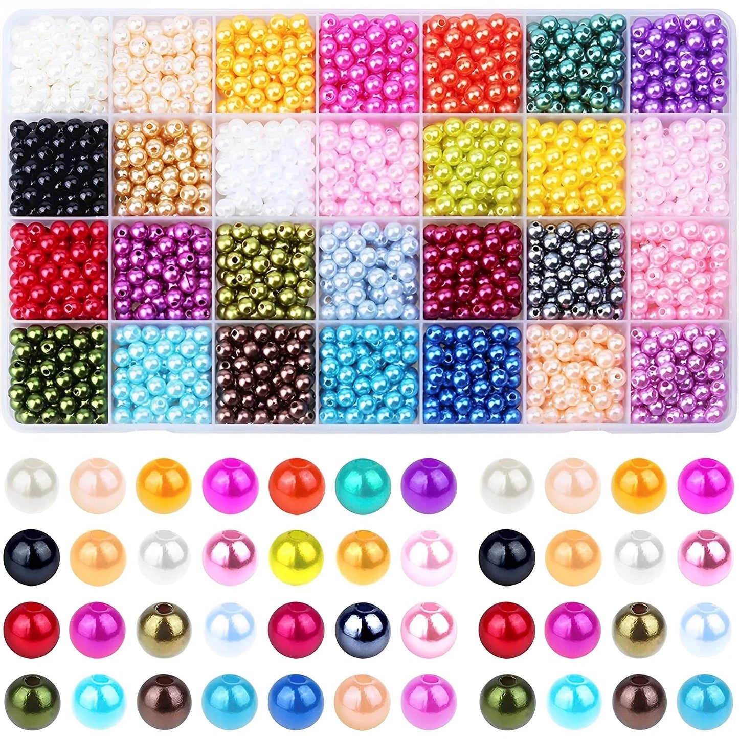 1960Pcs Colorful Beads Bracelet Making Kit Beads Crafts Set DIY Flower Clay Beads Crafts Kit Bracelet Beads Birthday Girls Gift