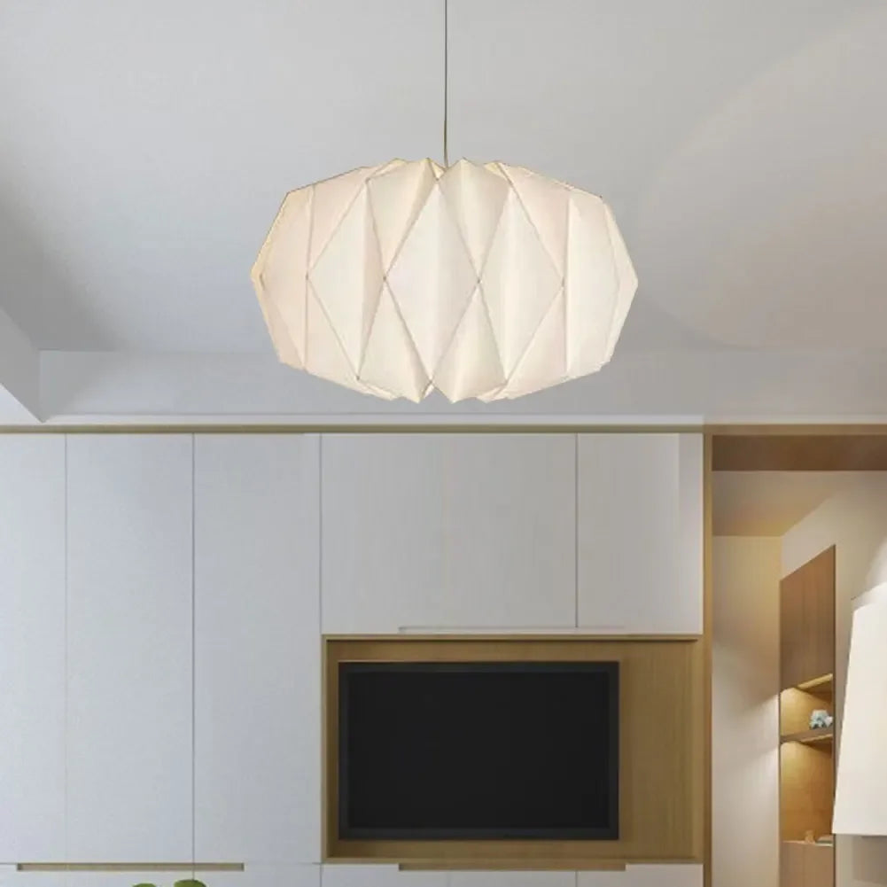 Nordic Creative Paper Origami Lantern Shade Foldable Hanging Pendant Light Art Decoration for Living Room Decor Ceiling Light