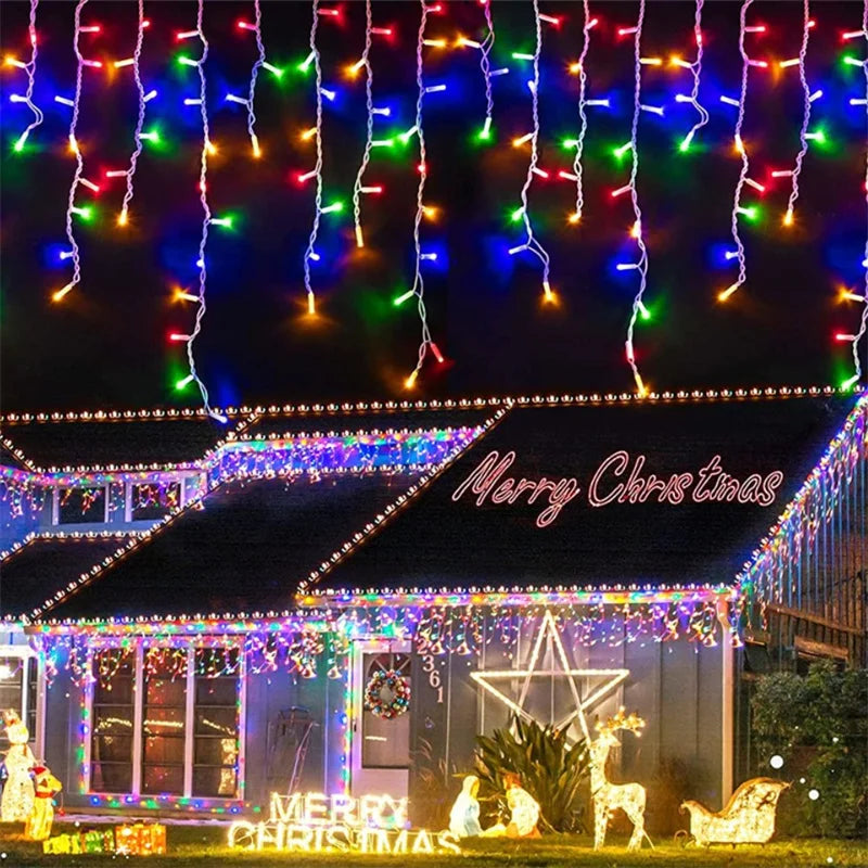 Christmas Lights Waterfall Outdoor Decoration 5M Droop 0.4-0.6m Led Lights