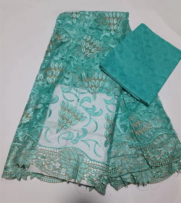 French Net Tulle Lace Fabric 2023 High Quality African Nigerian Mesh Lace Bazin Riche Fabrics For Party 2.5+2.5Yards