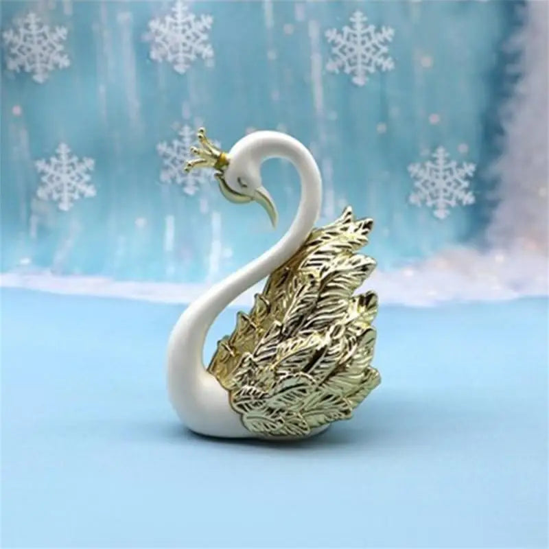Mini Swan Couple Model Figurine