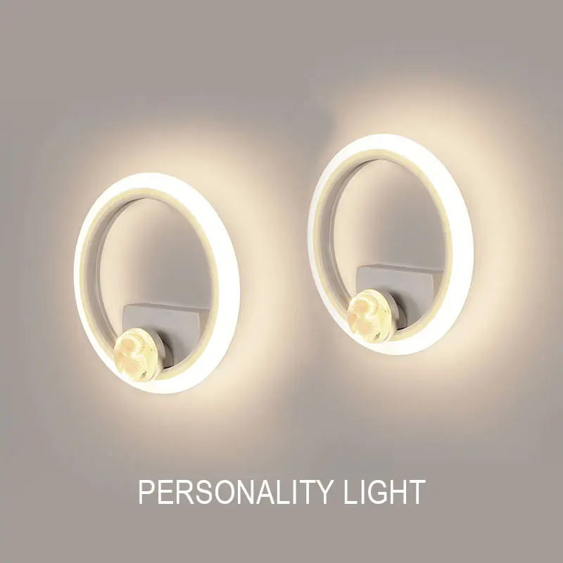 LED Wall Sconce Light Acrylic Bedside Wall Lamp 3-color light