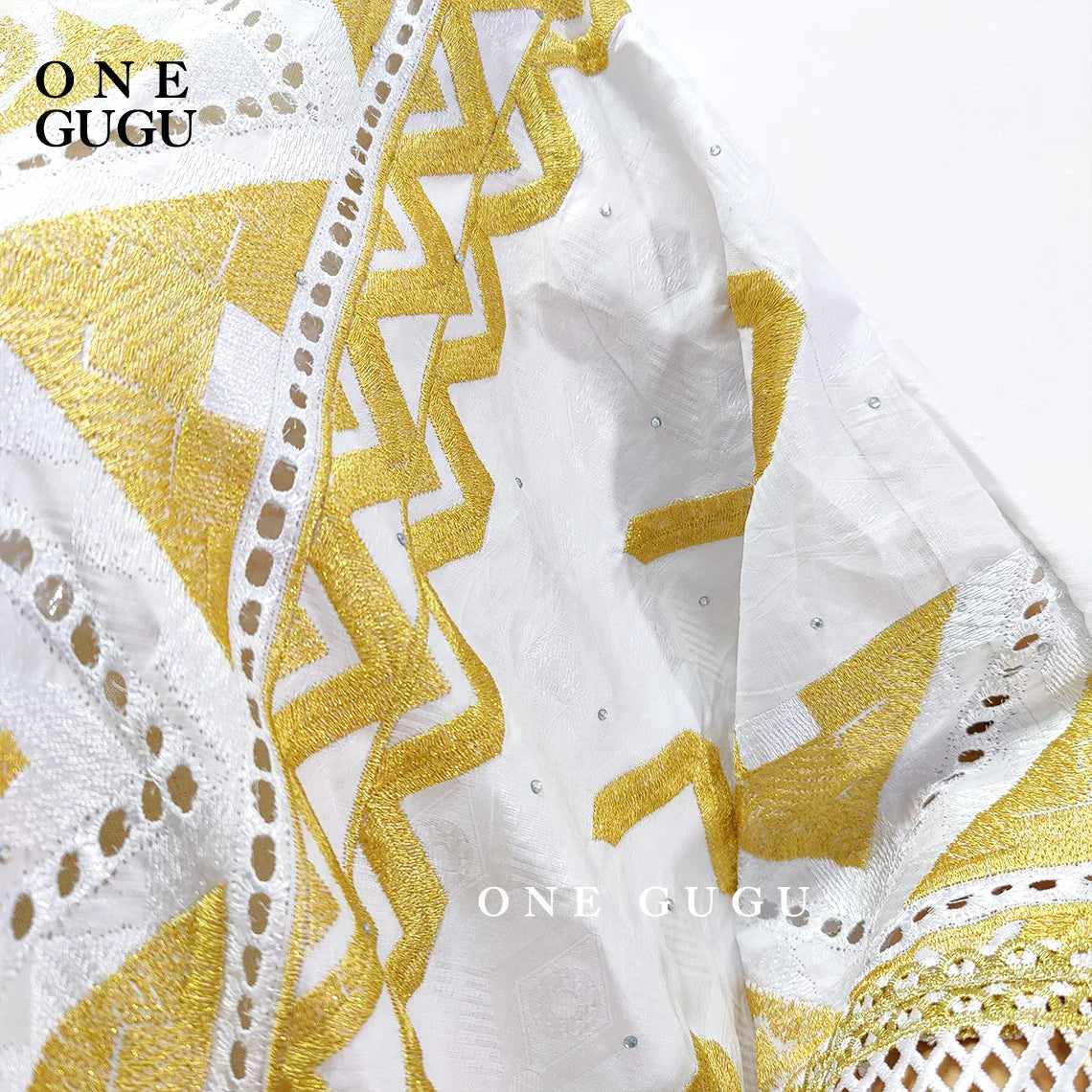 2025 Nigerian Original Bazin Dress Dashiki Gold Brocade Embroiderey Basin Clothing White Robe Wedding Party Lady Gown Dresses