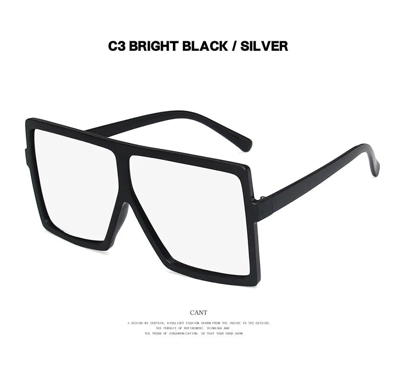 2022 Square Women Sun Glasses Female Eyewear Eyeglasses Plastic Frame UV400 Shade Fashion Driving New Oversized Sunglasses