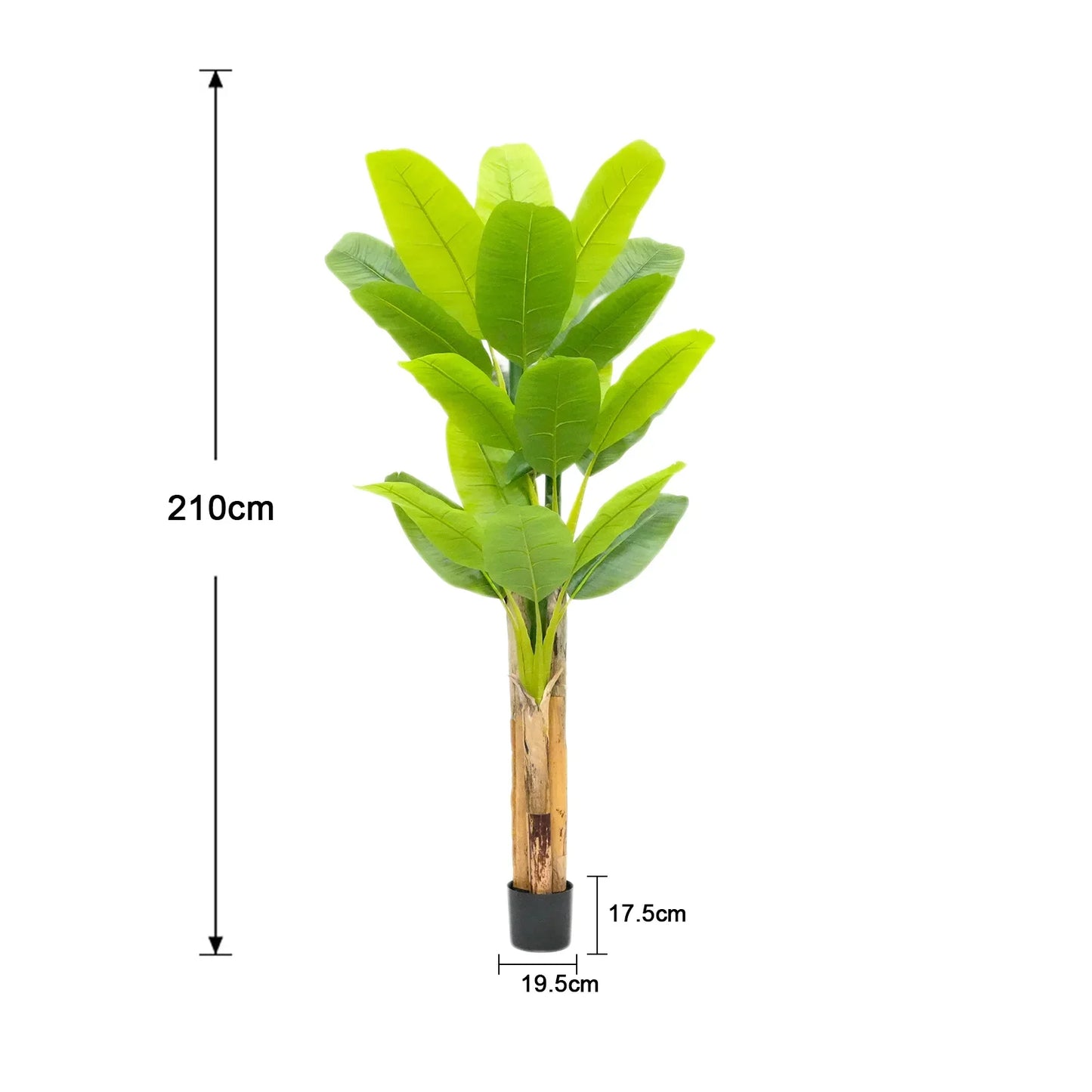 Artificial Banana Leaf Plant with Triple Stalks,Faux Banana Silk Tree,Tropical Fake Leaves Plants Indoor for Home Office